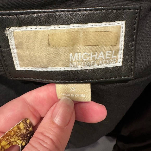 Michael Kors Black Leather Jacket with Quilted Design - Picture 2 of 6